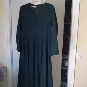 Chic Teal Long Sleeve Dress